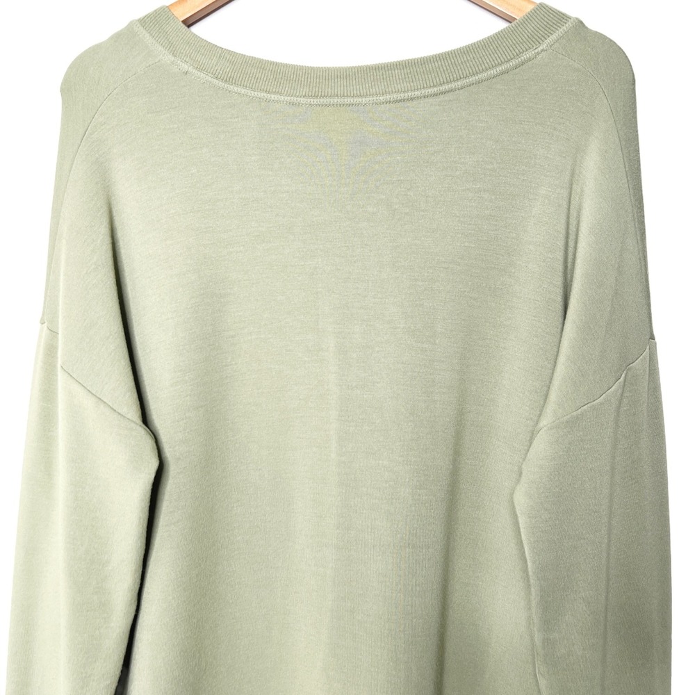 Athleta Coaster Luxe Sweatshirt Sage Green Relaxed Thumbhole Pullover Size L - Picture 5 of 8